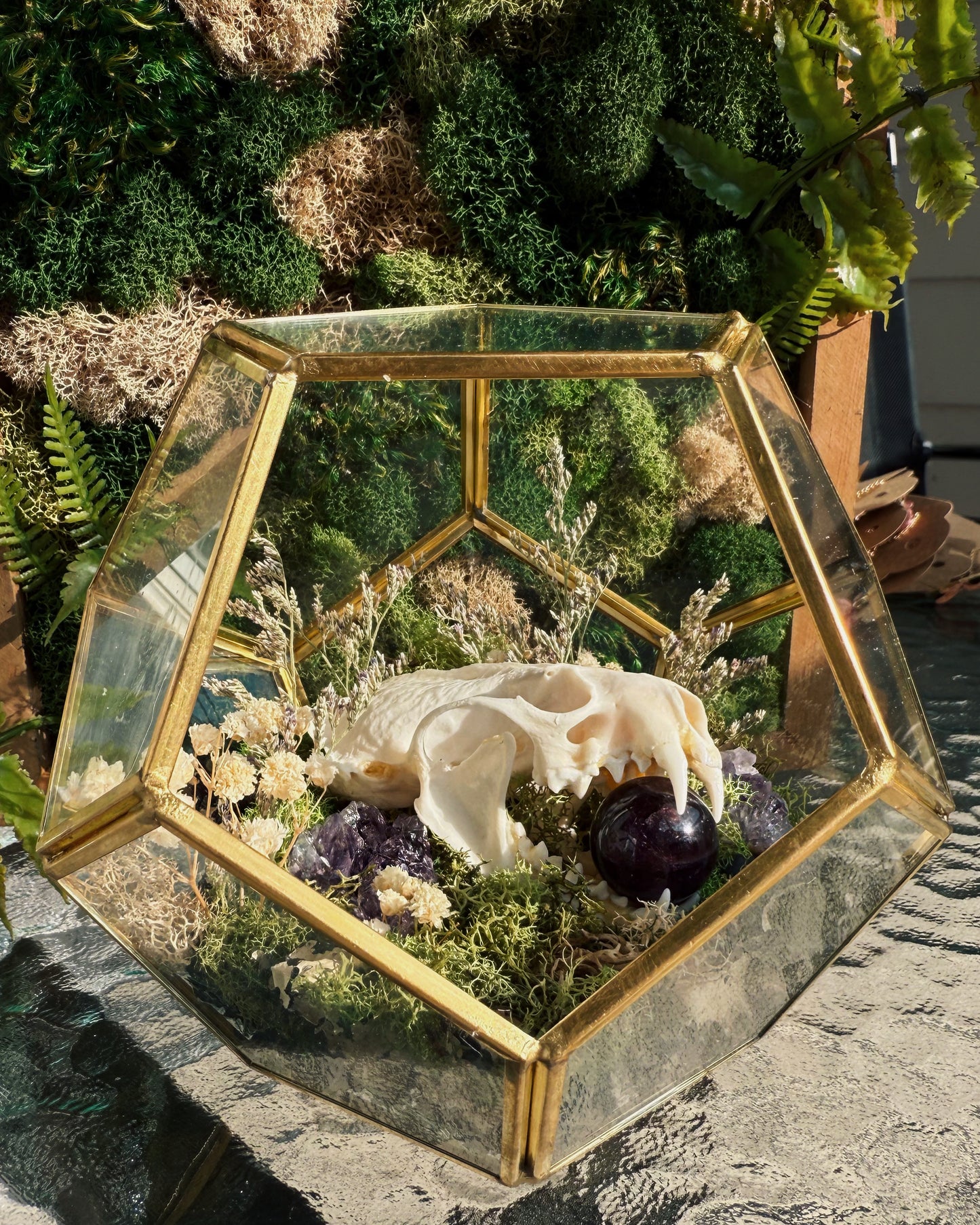 Terrarium - Mink and Amethyst with florals