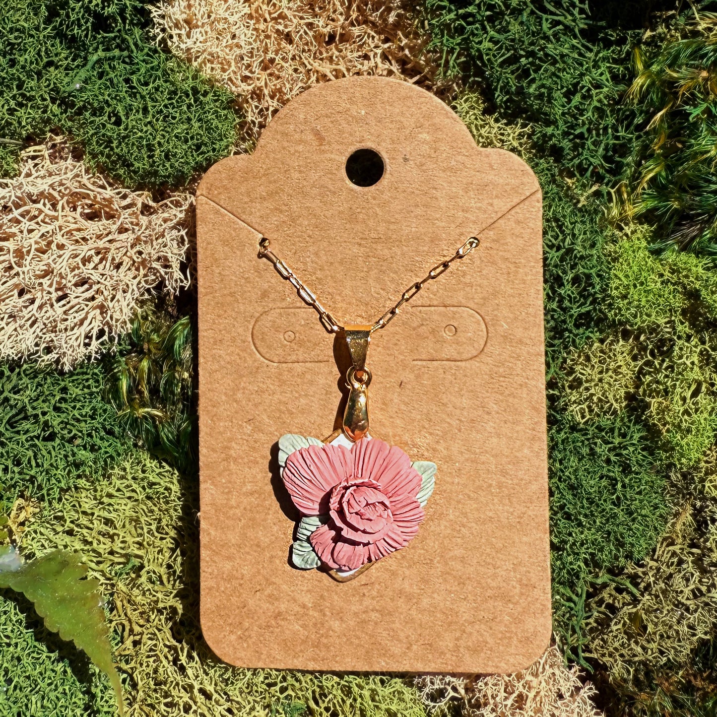 Pendant - Dark Pink Peony