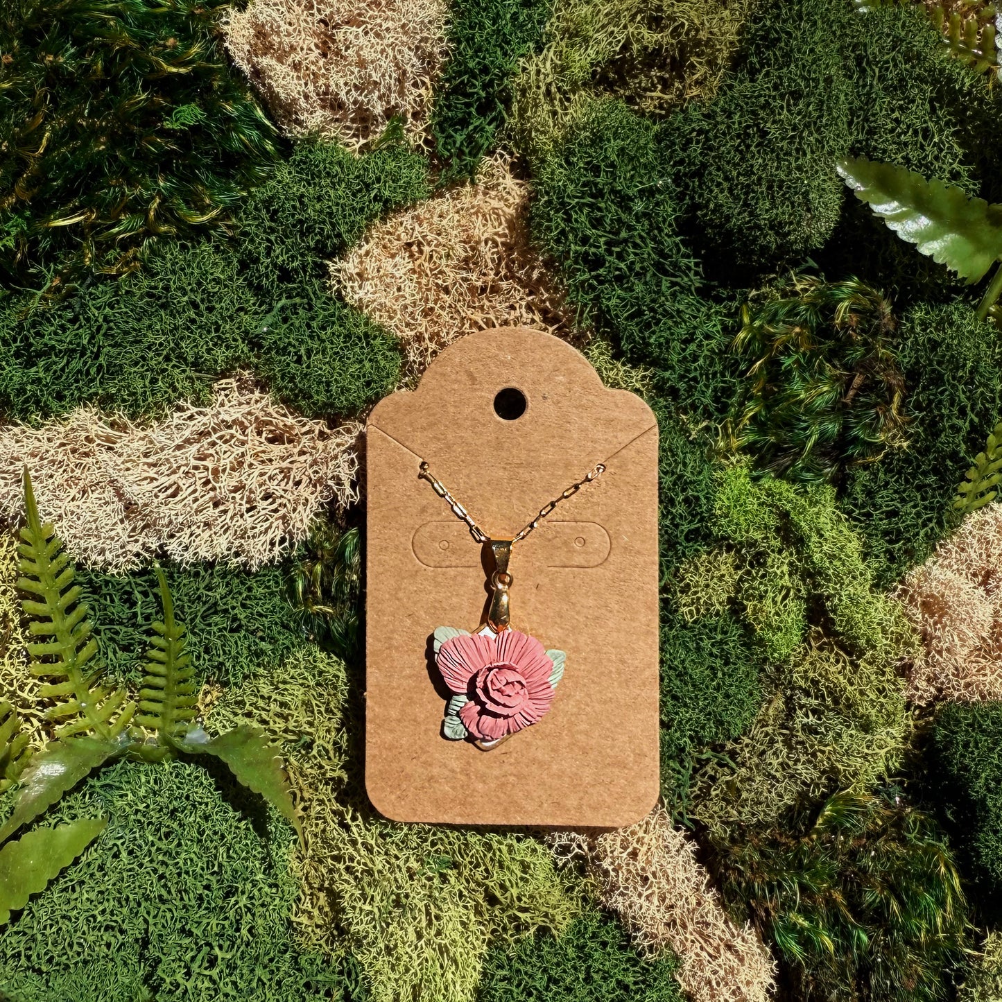 Pendant - Dark Pink Peony